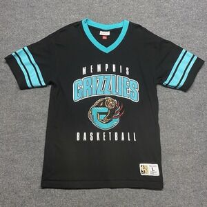 Mitchell & Ness Turquoise/Black Memphis Grizzlies Jersey Style Shirt Sz L VTG